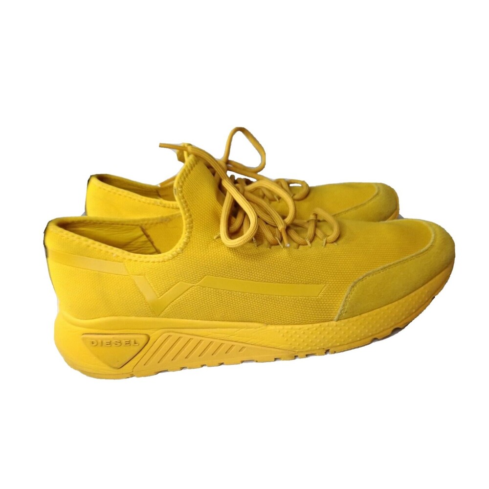 Diesel S-Kby Stripe Sneakers Mens Size 12.5 Shoes Yellow Retail $178